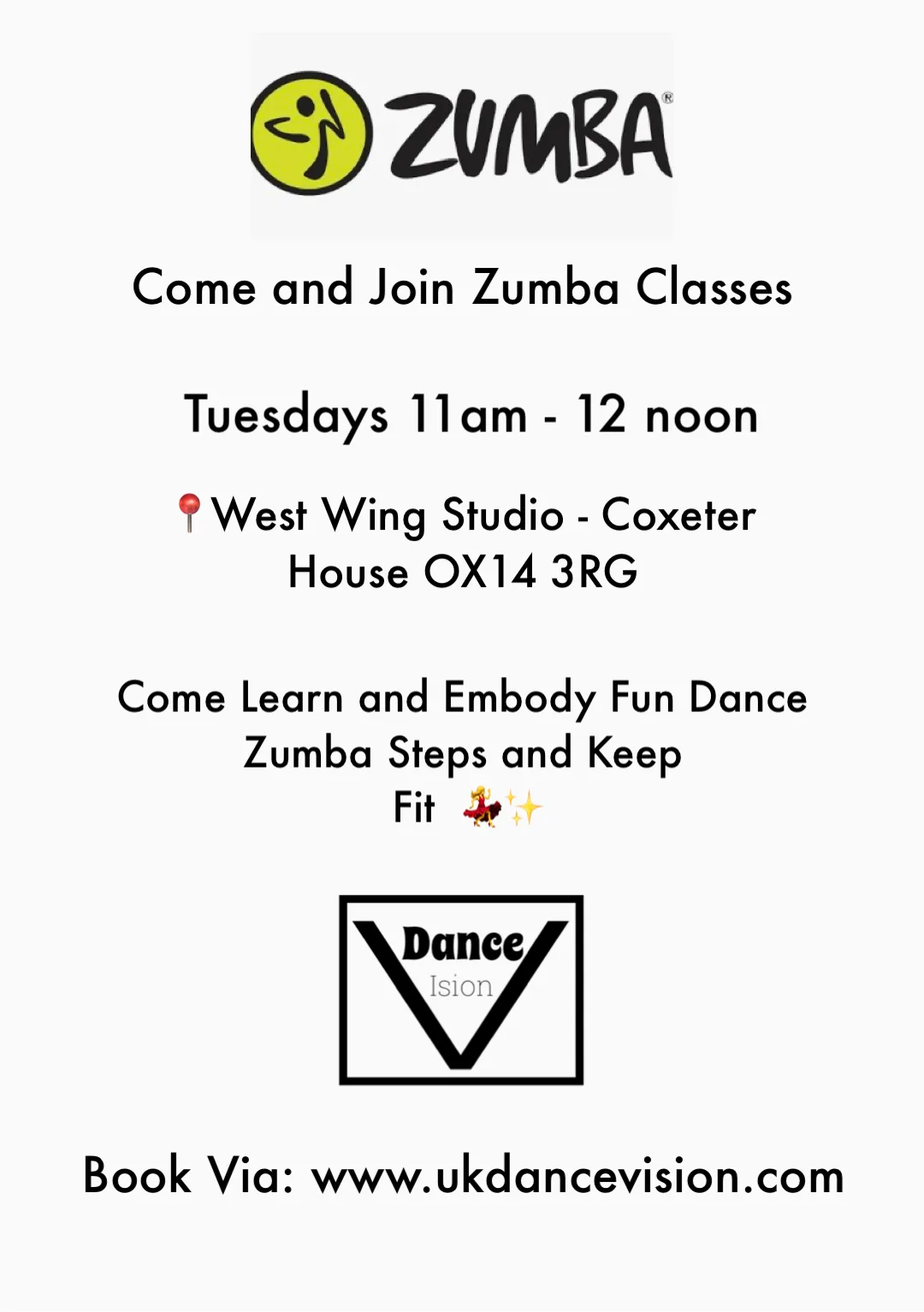 Zumba Class at West Wing Studio Coxeter House