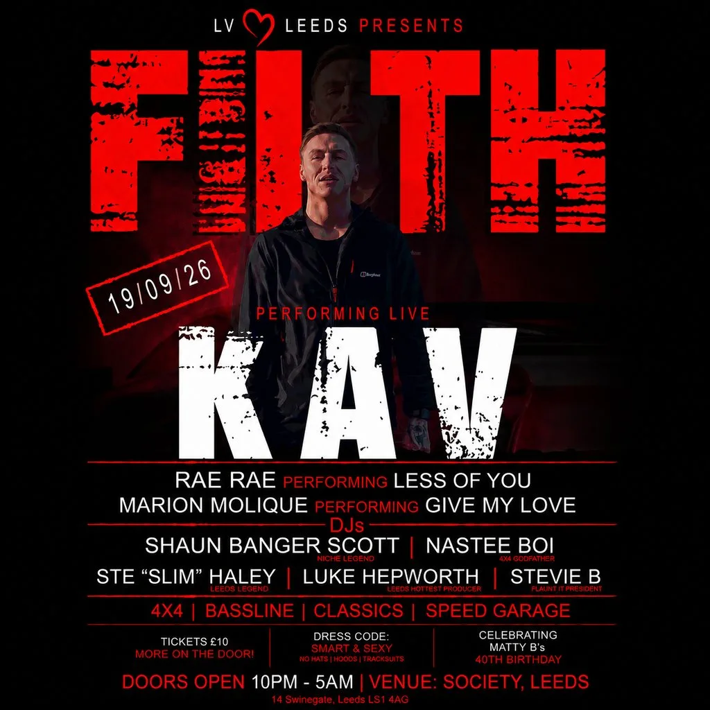 Lv LEEDS presents FILTH at The Society Leeds