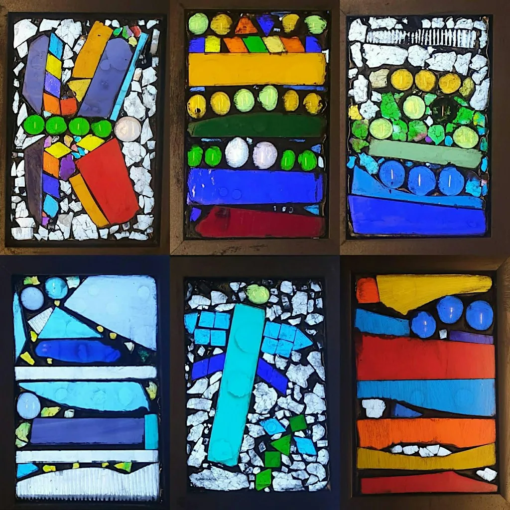 Glass Appliqué with Lisa COAST Funded by Swansea Council at Swansea Community Workshops