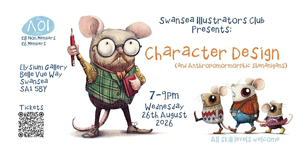 Swansea Illustrators Club Presents: Character design at 12-24 Bellevue Way